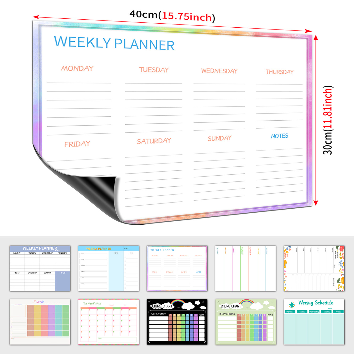 Meal Prep Planner - Magnetic Weekly Planner Fridge Whiteboard 40×30cm