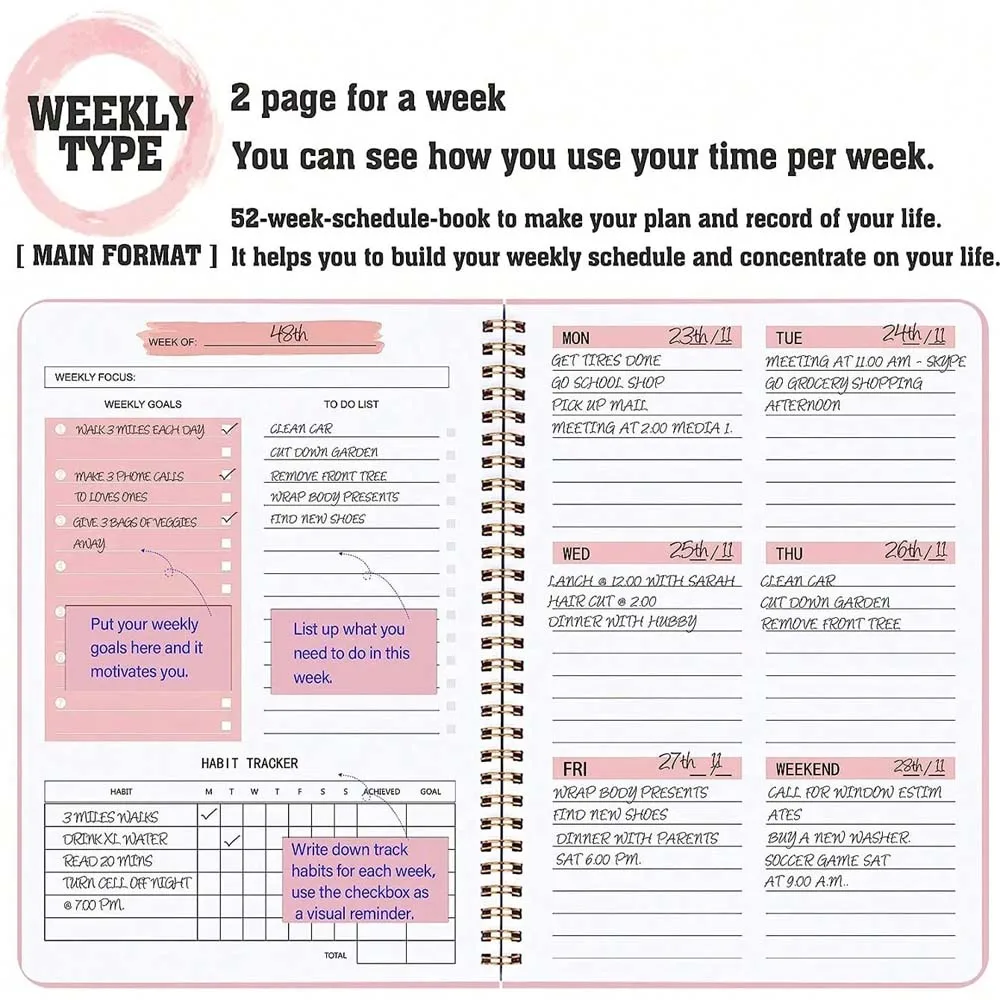 A5 Weekly Planner Coil Daily P - Meal Prep Planner 评论和价格
