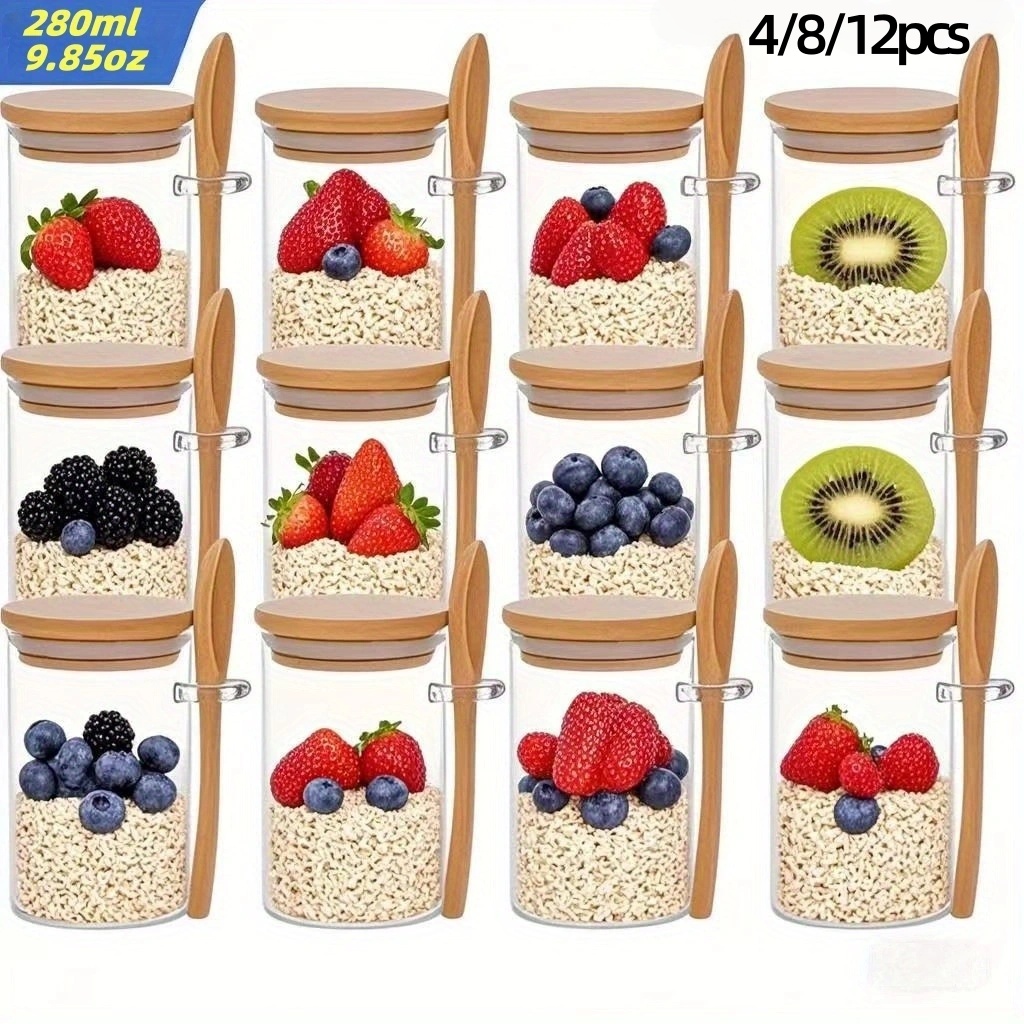 4/8/12Pcs, Oatmeal Breakfast C - Meal Prep Yogurt Containers 评论和价格