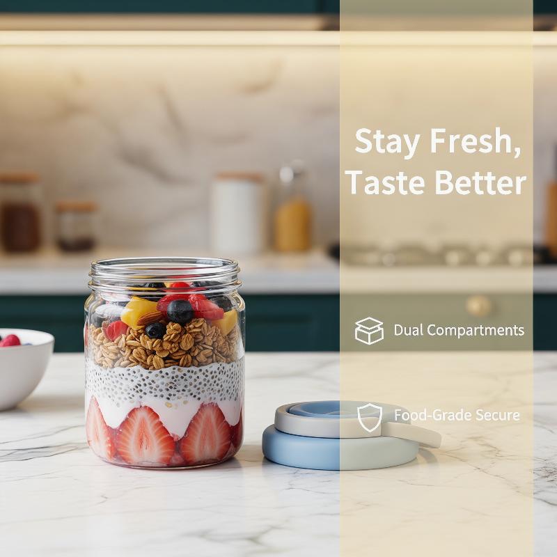 [E] Breakfast Cup Portable Oat - Meal Prep Yogurt Containers 评论和价格