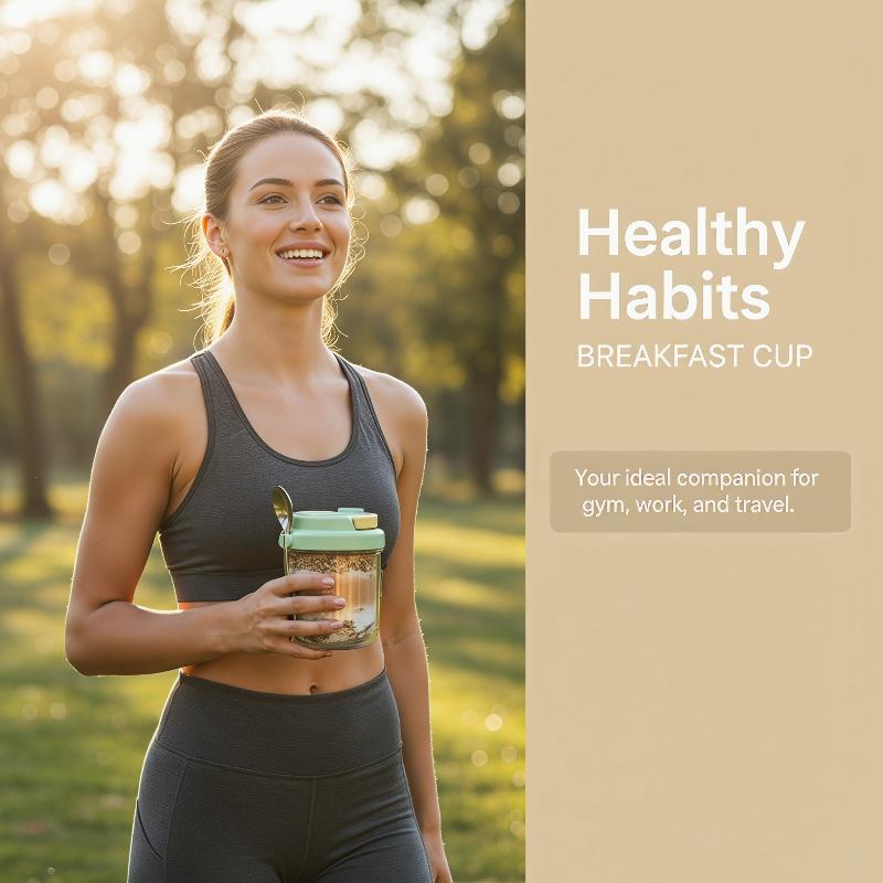 [E] Breakfast Cup Portable Oat - Meal Prep Yogurt Containers 评论和价格