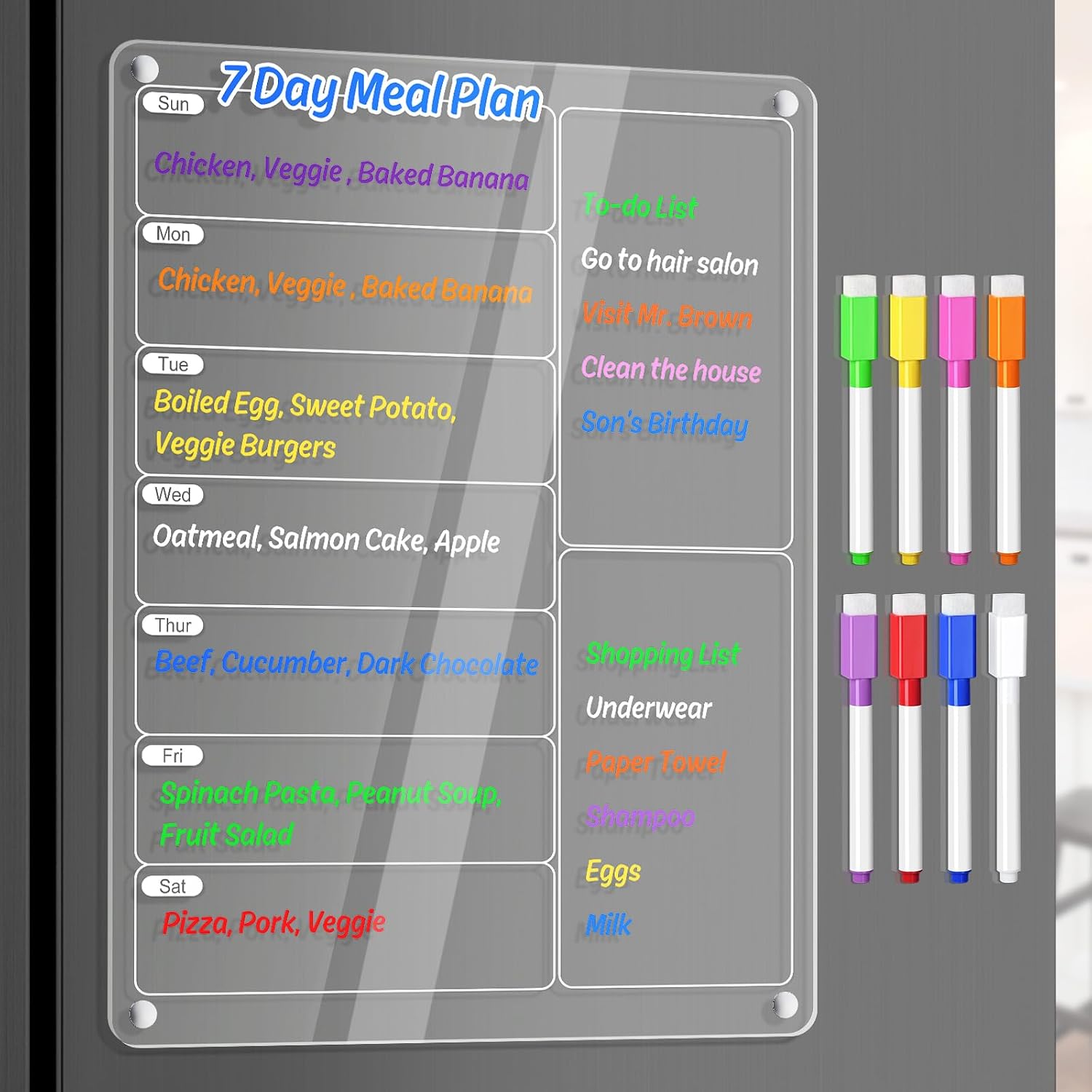Clear Acrylic Magnetic Fridge  - Meal Prep Planner 评论和价格