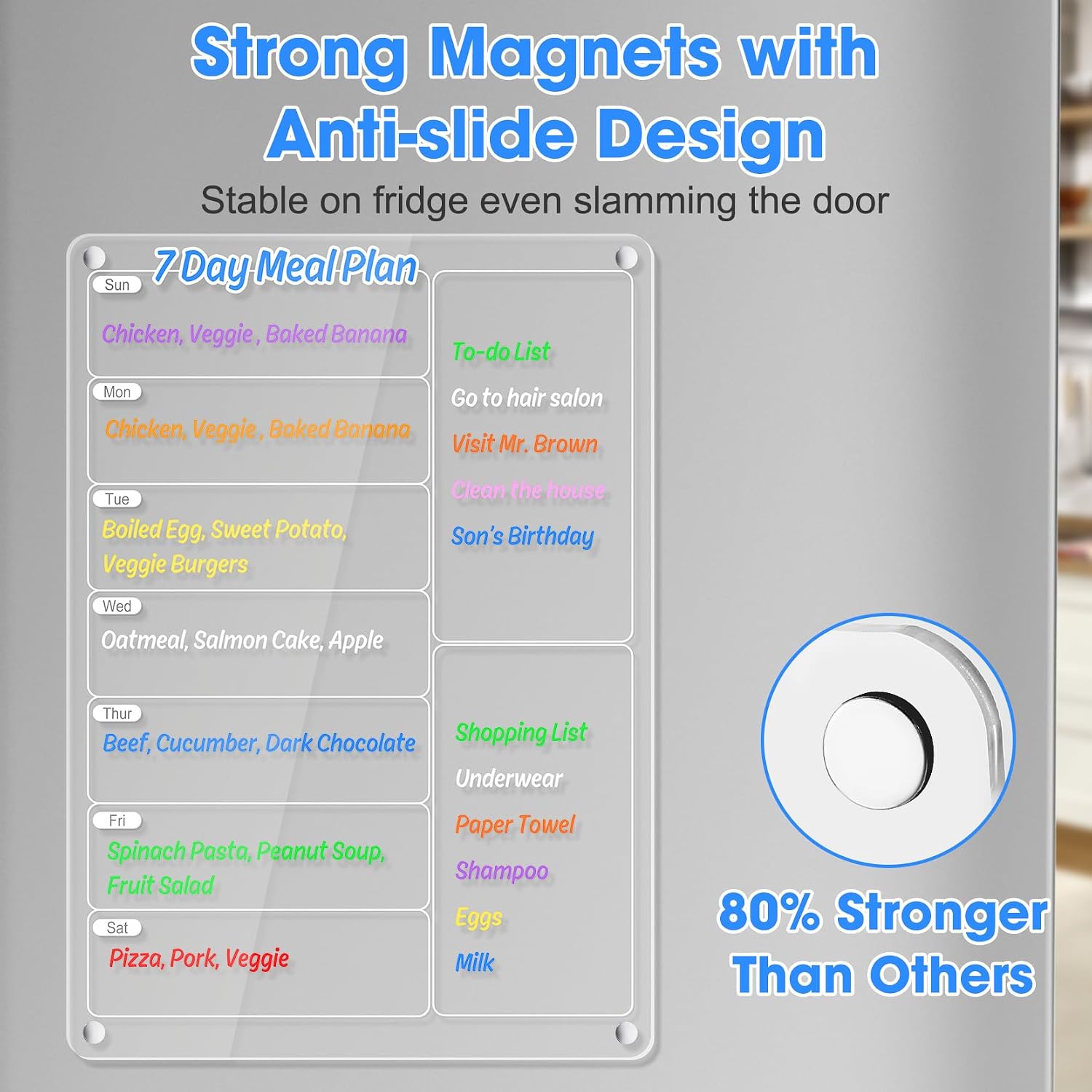 Clear Acrylic Magnetic Fridge  - Meal Prep Planner 评论和价格