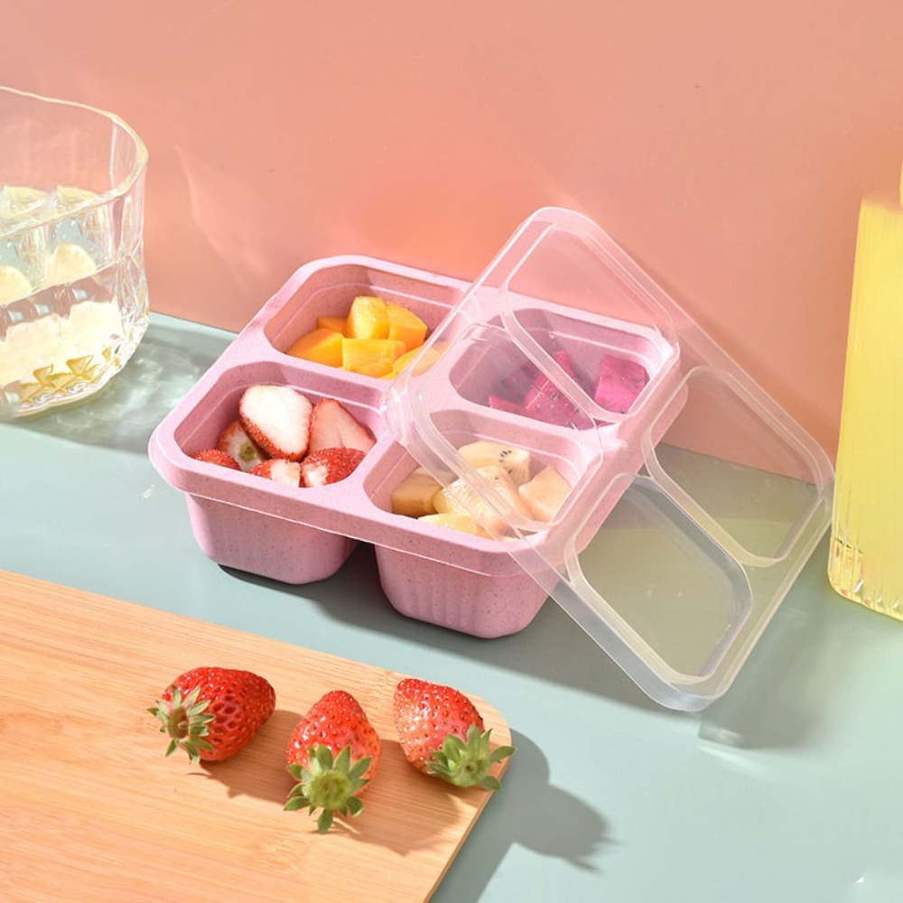 1pc Reusable Wheat Straw 4 Com - Meal Prep Dinners 评论和价格