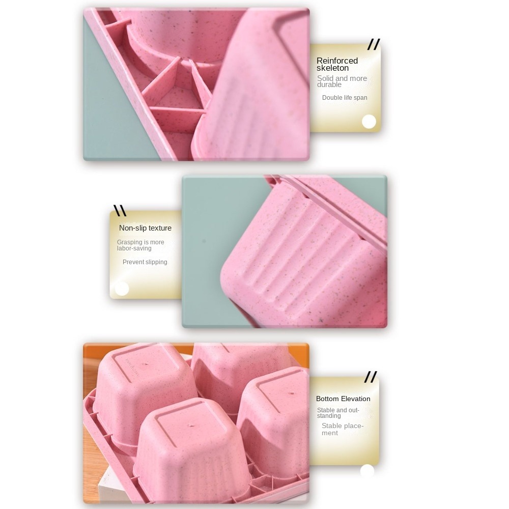 1pc Reusable Wheat Straw 4 Com - Meal Prep Dinners 评论和价格