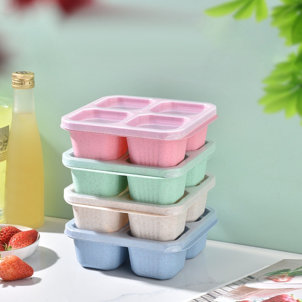 1pc Reusable Wheat Straw 4 Com - Meal Prep Dinners 评论和价格