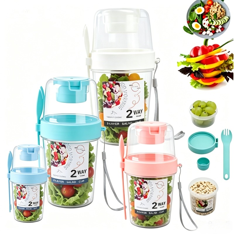 Portable Salad Cup Double Oatm - Meal Prep Yogurt Containers 评论和价格