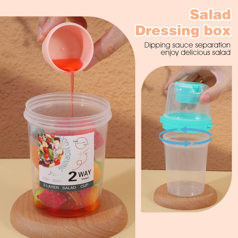 Portable Salad Cup Double Oatm - Meal Prep Yogurt Containers 评论和价格