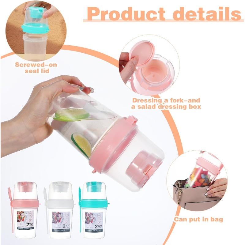 Portable Salad Cup Double Oatm - Meal Prep Yogurt Containers 评论和价格