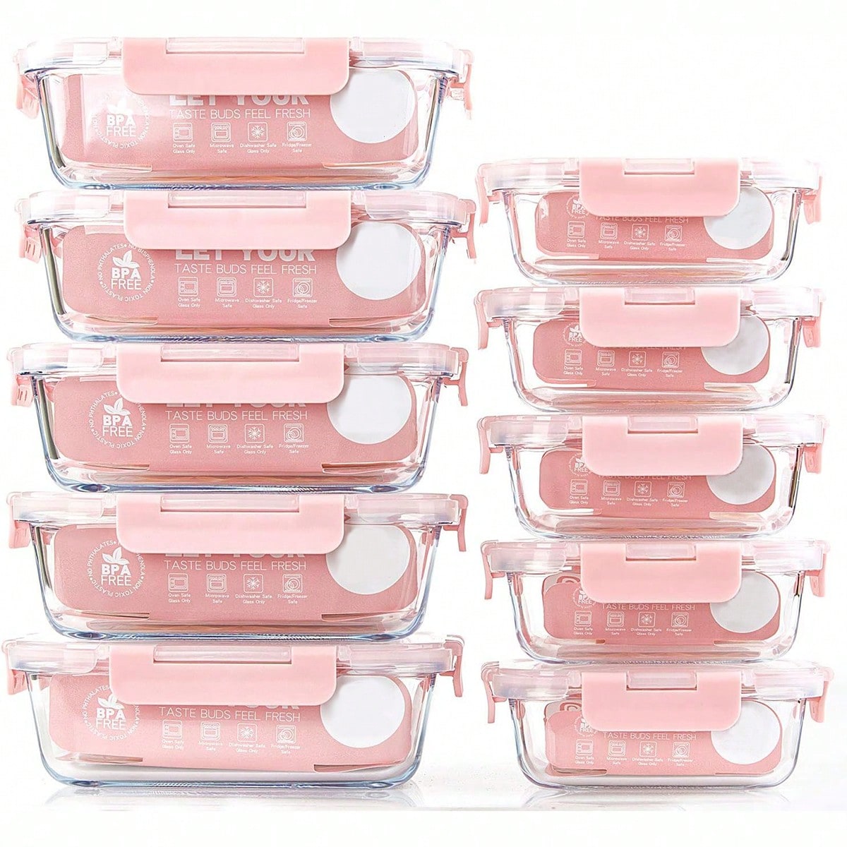 10 Pack Glass Meal Prep Contai - Meal Prep Dinners 评论和价格