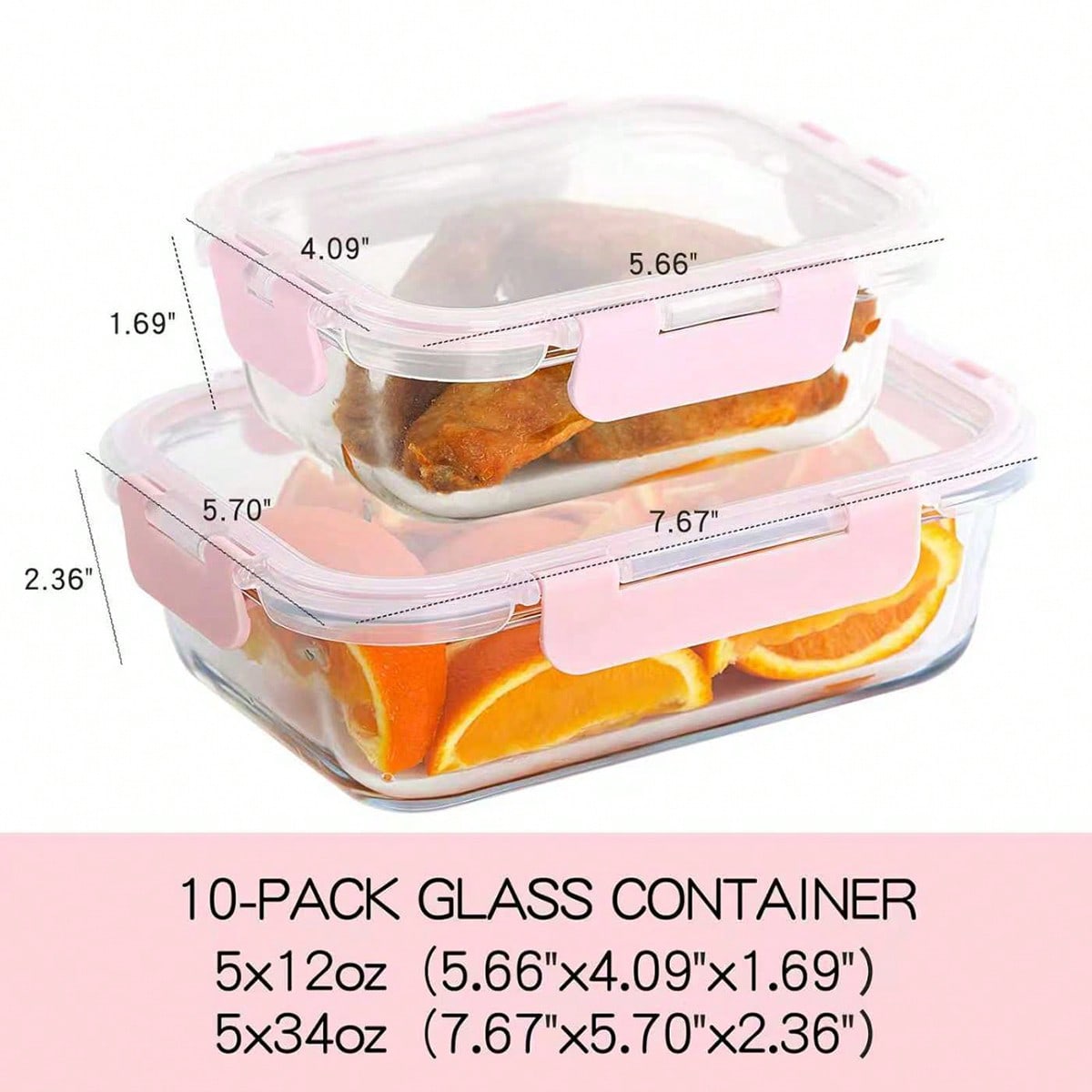 10 Pack Glass Meal Prep Contai - Meal Prep Dinners 评论和价格