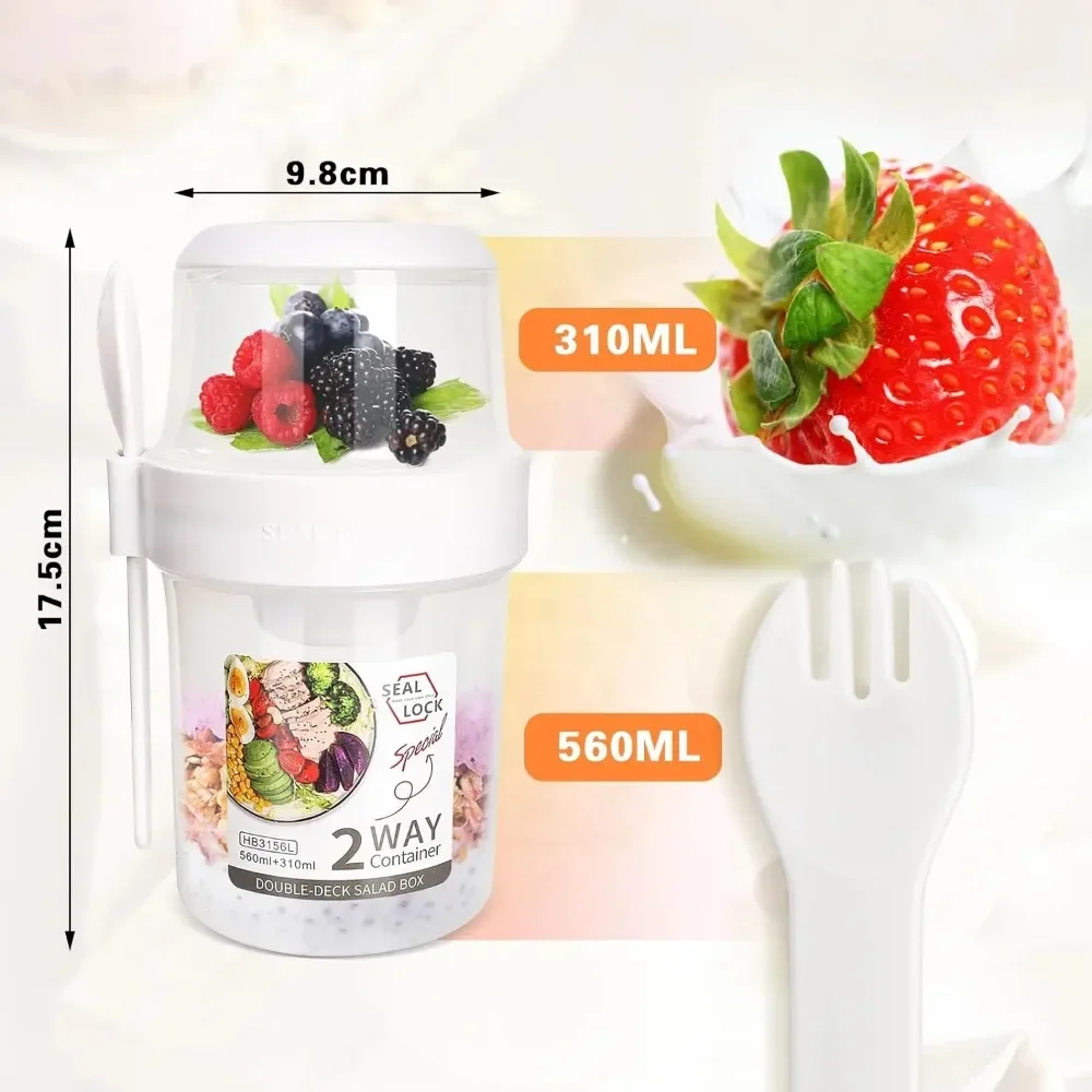 Salad Cup Breakfast Cups Porta - Meal Prep Yogurt Containers 评论和价格