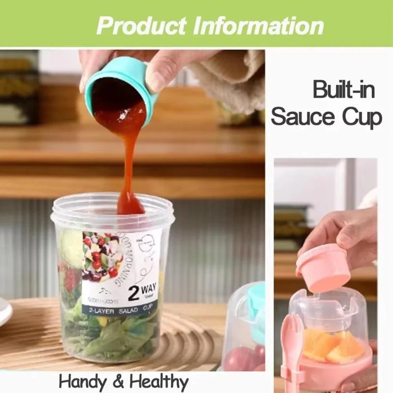 Portable Salad Cup Double Oatm - Meal Prep Yogurt Containers 评论和价格