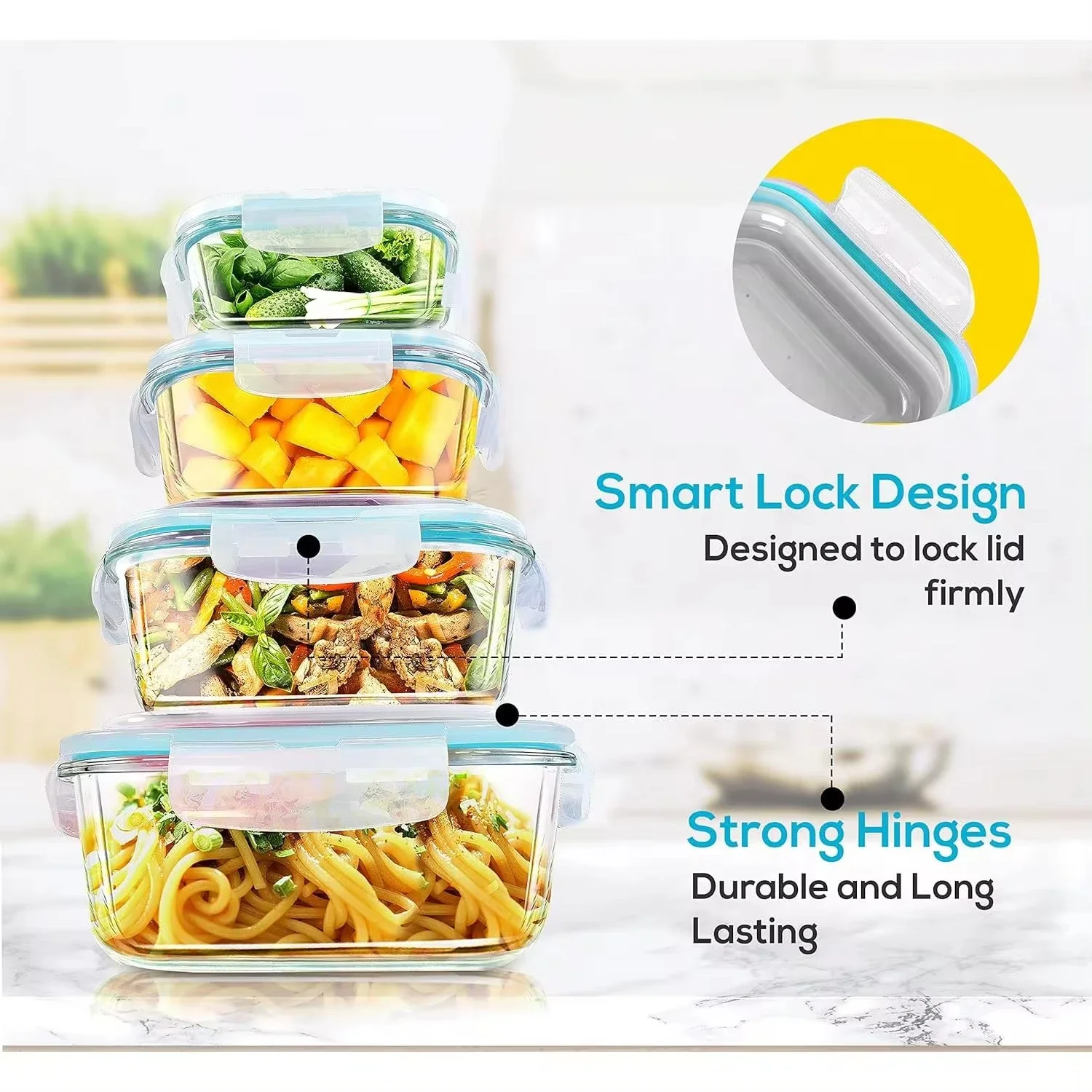 Glass Lunch Box Food Storage C - Meal Prep Dinners 评论和价格